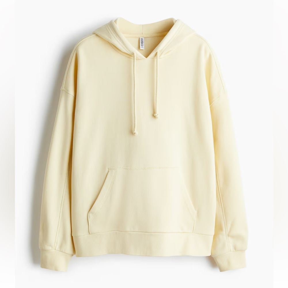 H&M light yellow oversized hoodie